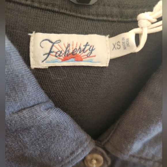 NWT Faherty Seasons Knit Long Sleeve Organic Cotton Shirt Dress Lagenlook Sz XS - Picture 6 of 16